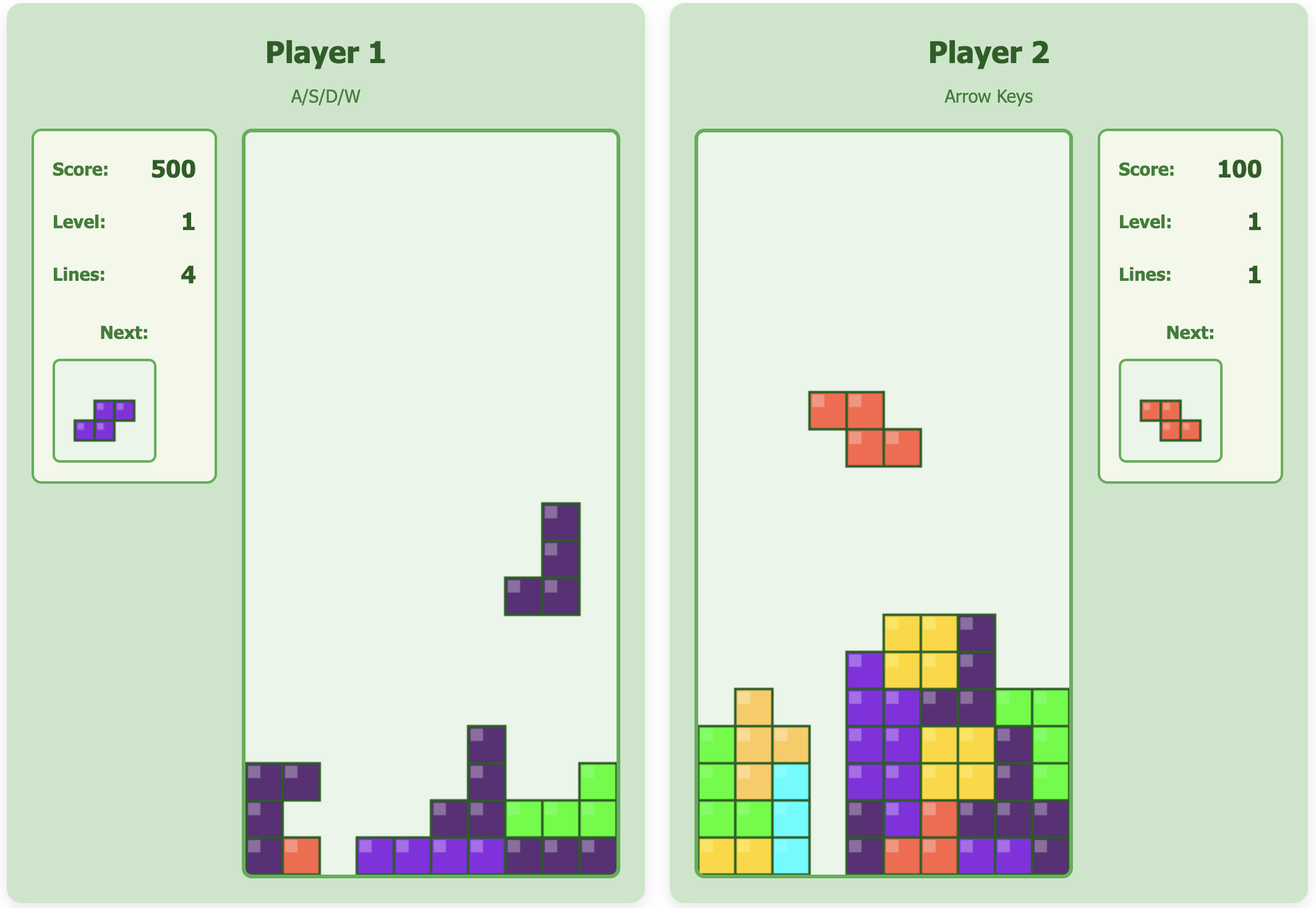 Dual Tetris